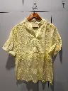 Pastel Yellow Butterfly Schiffli Embroidered Free Size Long Linen Top