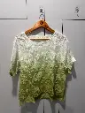 Ombre Olive Green Floral Embroidered Free Size Linen Top