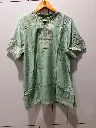 Sage Green Embroidered Neck Long Linen Tunic Top
