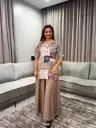 Grey & Taupe Patchwork Printed Muslin Co-ord Set