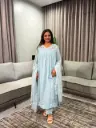 Sea Green Floral Embroidered Mull Cotton Kurta Set with Dupatta