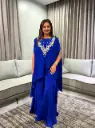 Royal Blue Hand-Embroidered Cape Kurta Set with Sharara Palazzo