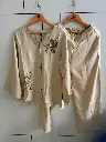 Ivory Bloom Linen Cotton Co-Ord Set