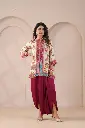 Off-White & Magenta Heritage Printed Modal Satin Silk Co-Ord Set