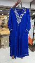 Royal Blue Festive Silk Hand-Embroidered Sharara Suit Set
