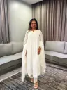 Ivory Elegance Premium Cotton Anarkali Set