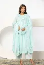Mint Breeze Lace Embroidered Anarkali Set