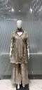 Champagne Gold Glass Tissue Angrakha Co-Ord Set