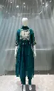 Teal Green Dola Silk Hand-Embroidered Tassel Anarkali Set