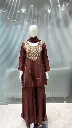 Chocolate Brown Dola Silk Pearl & Zardozi Hand-Embroidered Set