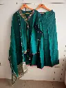 Emerald Green Dola Silk Angrakha Sharara Co-Ord Set
