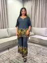 Midnight Floral Discharge Rayon Co-Ord Set