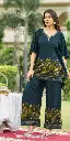 Midnight Floral Discharge Rayon Co-Ord Set