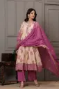 Magenta Paisley Mull Cotton Anarkali Set