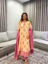 Magenta Paisley Mull Cotton Anarkali Set
