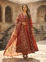 Brick Red Ajrakh Printed Mull Cotton Angrakha Kurta Set