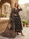 Black Ajrakh Printed Pure Mull Cotton Angrakha Kurta Set