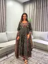 Black Ajrakh Printed Pure Mull Cotton Angrakha Kurta Set