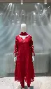 Crimson Red Hand-Embroidered Banarasi Mull Chanderi Anarkali Set