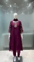 Deep Wine Hand-Worked Russian Silk Kurta Set