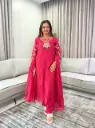 Rani Red Hand-Worked Russian Silk Kurta Set