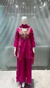 Hot Pink Hand-Worked Russian Silk Indo-Western set