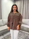 Maroon Ajrakh Printed Pure Cotton Tunic