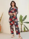 Navy Blue Pure Cotton Geometric Printed Co-ord Set