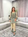 Royal Indigo Floral Crepe Co-Ord Set