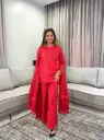 Hot Pink Bandhani & Leheriya Printed Pure Cotton 3-Piece cord Set