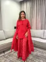 Crimson Red Bandhani Printed Pure Cotton 3-Piece Set