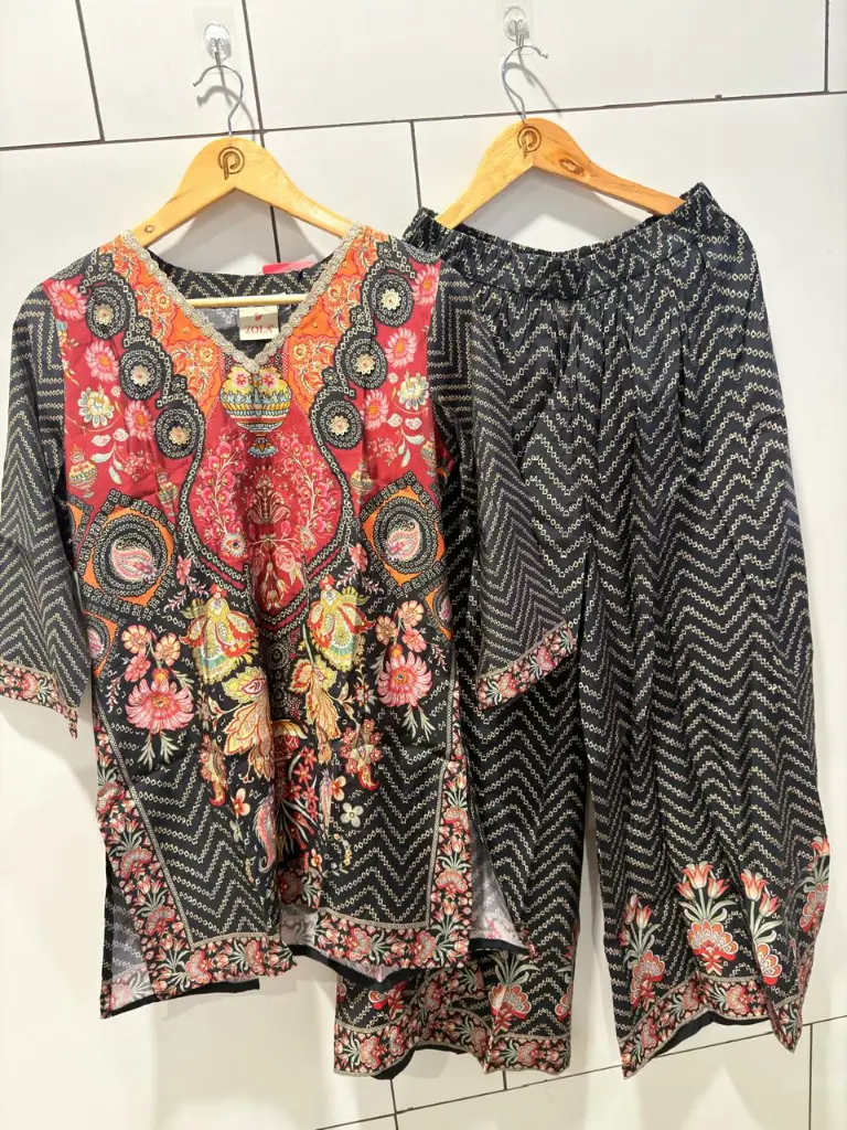 Heritage Floral Chevron Viscose Crepe Co-Ord Set