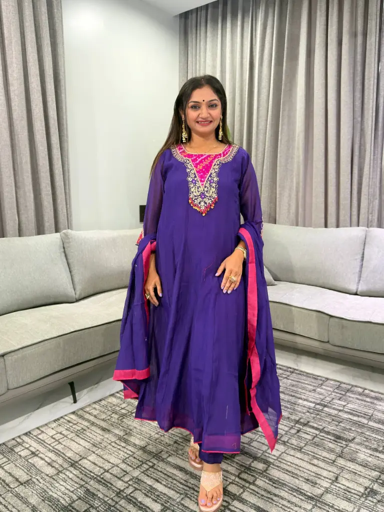 Royal Purple Hand-Worked Pure Premium Russian Silk 3-Piece Suit Set