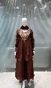 Rich Brown Zardozi Yoke Flared Short Kurta Russian Silk Co-ord Set