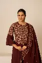 Royal Maroon Floral Pure Cotton 3-Piece Set