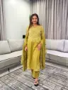 Olive Green Gold Mandala Printed Pure Cotton 3-Piece Suit Set