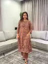 Chocolate Brown Printed Soft Flex Cotton Kurta Set