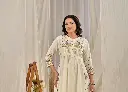 Off-White Floral Embroidered Soft Flex Cotton Kurta Set