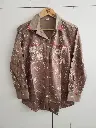 Taupe Brown Floral Printed Pure Cotton Shirt