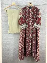 Rust Red Block Printed Pure Muslin Crepe 2-Piece Kurta Set