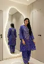 Royal Blue Bandhani Printed Pure Muslin Crepe Co-Ord Set