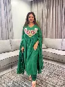 Emerald Green Hand-Worked Banarasi Mull Chanderi 3-Piece Set