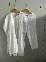 Pure White Floral Embroidered Mull Cotton 3-Piece Kurta Set