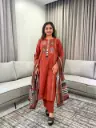 Rust Orange Hand-Worked Pure Soft Flex Cotton 3-Piece Set