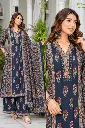 Navy Blue Floral Printed Cotton 3-Piece Kurta Set