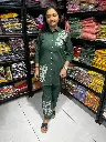 Green Cross Flowers Cotton Co-Ord Set