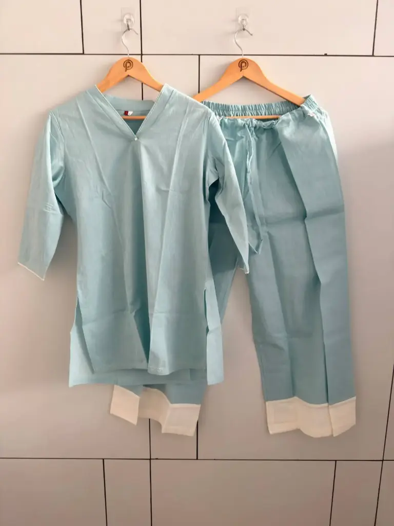 Sky Blue Solid Soft Flex Cotton Co-Ord Set
