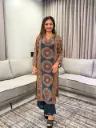 Midnight Charm Ajrakh Print Crepe Kurta Set