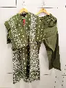 Olive Green Printed Pure Cotton 3-Piece Kurta Set