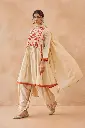 Elegant Beige Floral Embroidered Pure Mull Cotton Farsi Palazzo Set